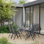 vidaXL Ensemble de salle à manger de jardin 7 Pièces Acier Anthracite