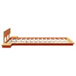 vidaXL Cadre de Lit au Sol avec Tables de Nuit Marron Ciré 135x190cm Bois Massif