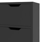 vidaXL Buffet noir brillant 90x30x72 cm bois d'ingénierie