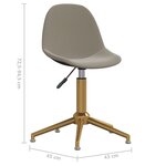 vidaXL Chaises pivotantes à manger lot de 2 Gris clair Velours