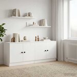 vidaXL Armoire de lit 2 Pièces Blanc 66 x 35 x 48 cm Bois d'ingénierie