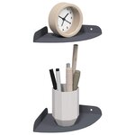 vidaXL Étagère flottante avec étagère 2 Pièces Anthracite 15 x 15 x 2 cm