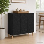 vidaXL Buffet Noir 89 x 34 5 x 80 cm Bois d'ingénierie