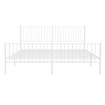 vidaXL Cadre de lit métal sans matelas et pied de lit blanc 183x213 cm