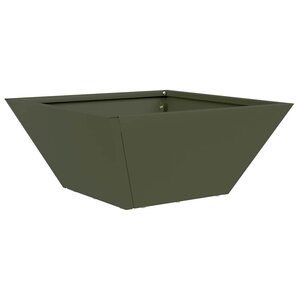 vidaXL Pot de jardin en forme de bol Vert olive 35 x 35 x 15 cm Acier
