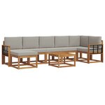 vidaXL Ensemble de canapés d'extérieur 8 Pièces Gris Naturel et Clair