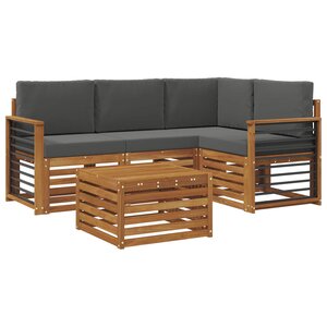 vidaXL Ensemble de canapés d'extérieur 5 pc Naturel et Anthracite