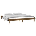 vidaXL Cadre de lit à LED sans matelas 140x190 cm bois massif