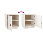 vidaXL Tables de chevet 2 Pièces Blanc 40x34x45 cm Bois de pin massif