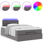 VidaXL Cadre de lit ottoman avec matelas gris 120x200 cm similicuir
