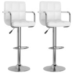 vidaXL Tabourets de bar lot de 2 blanc similicuir