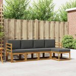 vidaXL Ensemble de canapés d'extérieur 5 Pièces Naturel et Anthracite