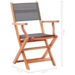 vidaXL Chaises pliables de jardin 4 Pièces Gris Eucalyptus et textilène