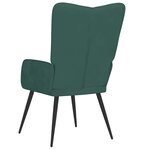 vidaXL Chaise de relaxation Vert foncé Velours