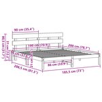 vidaXL Cadre de lit avec tête de lit marron ciré 180x200 cm en bois massif