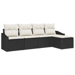 vidaXL Ensemble de salle à manger pour jardin 5 Pièces Noir  Crème