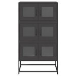 vidaXL Buffet haut noir 68x39x123 cm acier