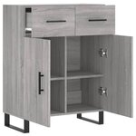 vidaXL Buffet sonoma gris 69 5x34x90 cm bois d'ingénierie