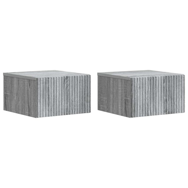 vidaXL Cabinet de chevet mural 2 pièces Sonoma gris 33 x 34 5 x 20 cm