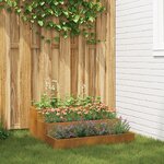 vidaXL jardinière 3 niveaux 90x90x35 cm en Acier Corten