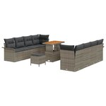 vidaXL Ensemble de canapé de jardin 11 Pièces Gris 90 x 55 x 71 cm