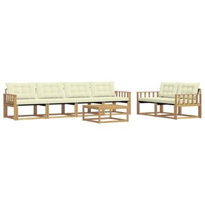 vidaXL Ensemble de canapés d'extérieur 7 pc Blanc et crème