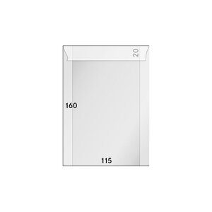 Pochettes Cristal 115 x 160 mm avec 14 mm de rabat