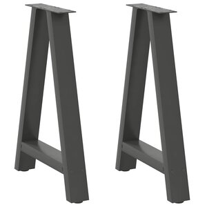 vidaXL Pieds de table à manger en forme de A 2 pièces Anthracite 50 x (72-73) cm Acier
