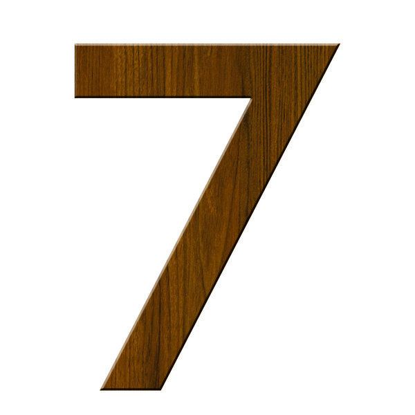 Numéro 7-Numéro adhésif pour boîtes aux lettres - Vinyle épais texturé, hauteur 50 mm - Bois Miel