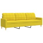 vidaXL Ensemble de canapés 3 Pièces coussins décoratifs jaune clair tissu