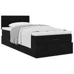 VidaXL Cadre de lit ottoman avec matelas noir 100x200cm velours