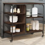 vidaXL Chariot de cuisine chêne marron 100x45x89 5cm bois d'ingénierie