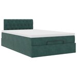 vidaXL Cadre de lit ottoman avec matelas vert foncé 120x200 cm velours