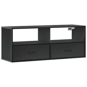 vidaXL Meuble TV noir 100x31x39 5 cm bois d'ingénierie et métal