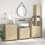 vidaXL Ensemble de meubles de salle de bain 4 Pièces chêne sonoma
