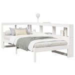 vidaXL Lit bibliothèque sans matelas blanc 75x190cm bois de pin massif