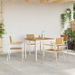 vidaXL EnsembledeRepasdeJardin Marron TeckMassif