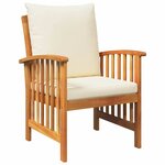 vidaXL Ensemble de canapé de jardin avec coussin 3 Pièces Huile Naturelle