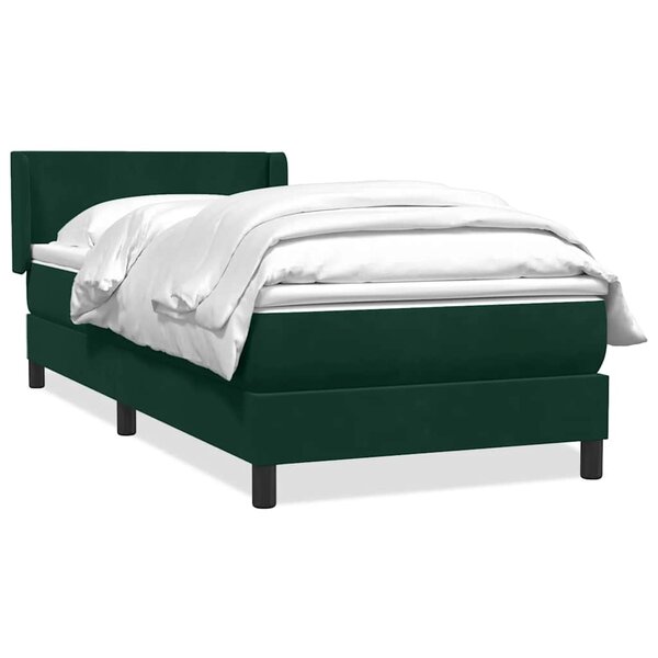 vidaXL Sommier à lattes de lit et matelas vert foncé 90x210 cm velours