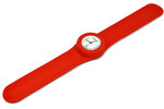 Montre classic bracelet rouge et cadran blanc