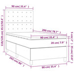 vidaXL Sommier à lattes de lit et matelas Gris clair 90x200 cm Velours