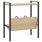 vidaXL Bibliothèque 2 niveaux noir chêne 52x28x59 cm bois d'ingénierie