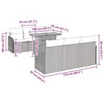 vidaXL Ensemble de canapé de jardin 7 Pièces Gris 100 x 55 x 73 cm