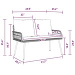 vidaXL Banc de jardin avec coussin Marron 114 x 64 x 78cm Métal