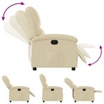 vidaXL Fauteuil inclinable Crème Tissu