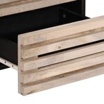 vidaXL Table de chevet 40x34x46 cm bois de manguier massif blanchi