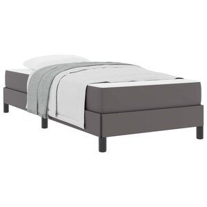 vidaXL Cadre de lit avec matelas Gris 100 x 200 cm tissu