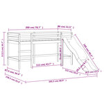 vidaXL Lit mezzanine enfants et rideaux rose 80x200cm bois pin massif