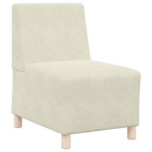 vidaXL Canapé modulaire sans accoudoirs Crème 55 cm Velours