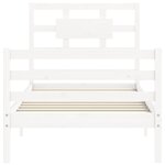 vidaXL Cadre de lit sans matelas blanc bois massif